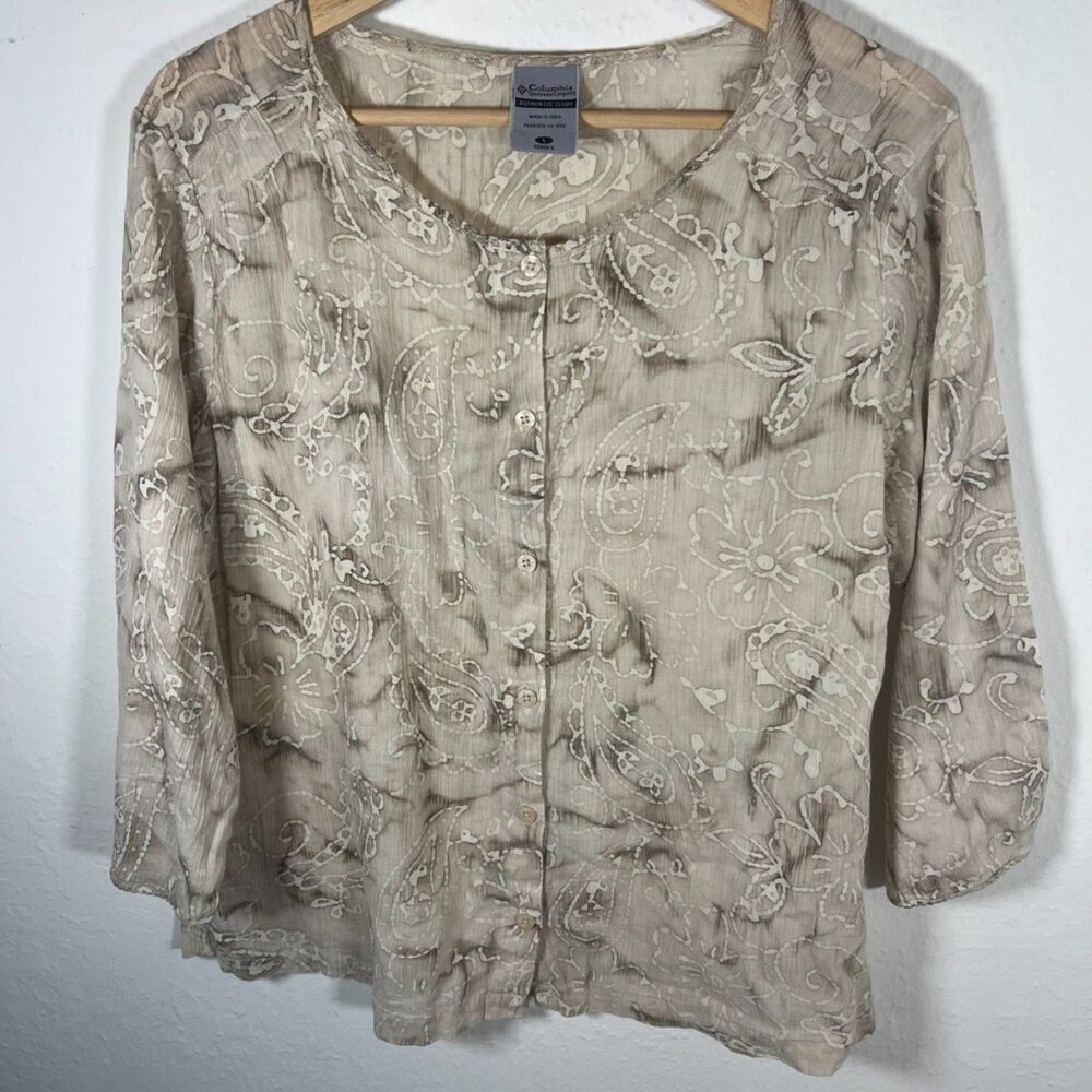 Columbia lightweight blouse size L large Travel batik